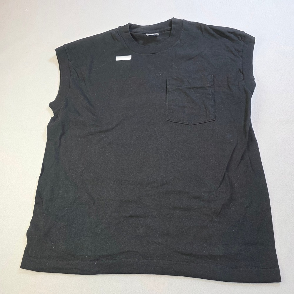 Vintage BVD Premium Series Black Sleeveless Pocket T-Shirt Made in USA Large